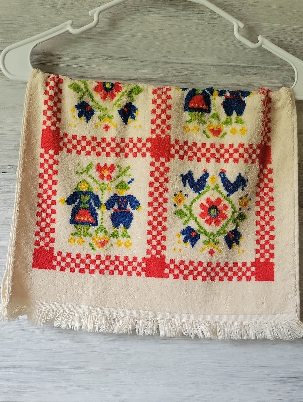 Vintage Cannon Dutch Folk Art Kitchen Towel